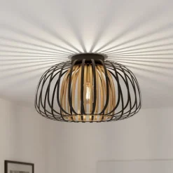 Plafoniere Moderne-Eglo Encinitos plafoniera moderna colore oro e nero design originale