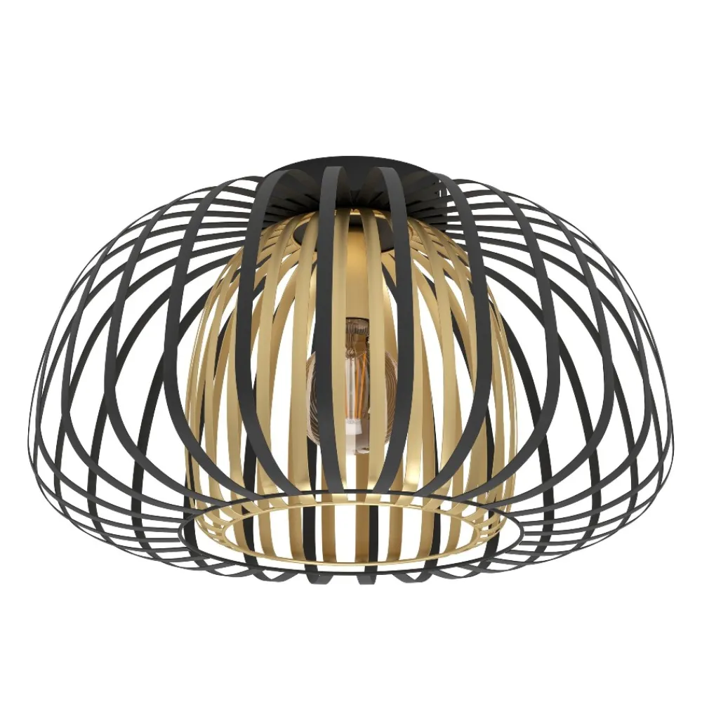 Plafoniere Moderne-Eglo Encinitos plafoniera moderna colore oro e nero design originale