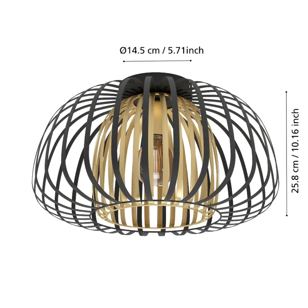Plafoniere Moderne-Eglo Encinitos plafoniera moderna colore oro e nero design originale