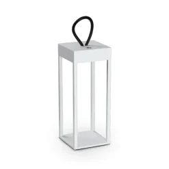 Lampade Da Esterno Giardino-Ideal Lux Enya tl lampada da tavolo bianca per esterno portatile led ip54