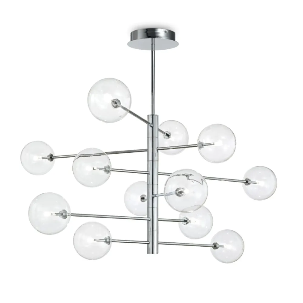 Lampadari Moderni-Ideal Lux Equinoxe sp12 cromo lampadario design moderno soggiorno
