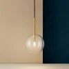 Lampade A Sospensione-Ideal Lux Equinoxe sp1 d15 ottone lampada da comodino sfera vetro