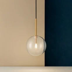Lampade A Sospensione-Ideal Lux Equinoxe sp1 d15 ottone lampada da comodino sfera vetro