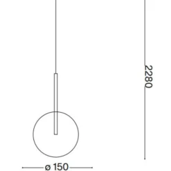 Lampade A Sospensione-Ideal Lux Equinoxe sp1 d15 ottone lampada da comodino sfera vetro