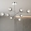 Lampadari Moderni-Ideal Lux Equinoxe sp8 lampadario moderno 8 sfere vetro fume sfumato