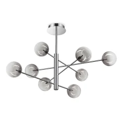 Lampadari Moderni-Ideal Lux Equinoxe sp8 lampadario moderno 8 sfere vetro fume sfumato