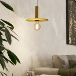 Lampade A Sospensione-Eglo Escandell lampada a sospensione per isola cucina colore oro