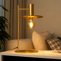 Lampade Da Tavolo-Eglo Escandell lampada da tavolo oro design minimal