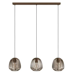 Lampadari Cucina-Eglo Espinal lampadario da cucina colore marrone 3 luci