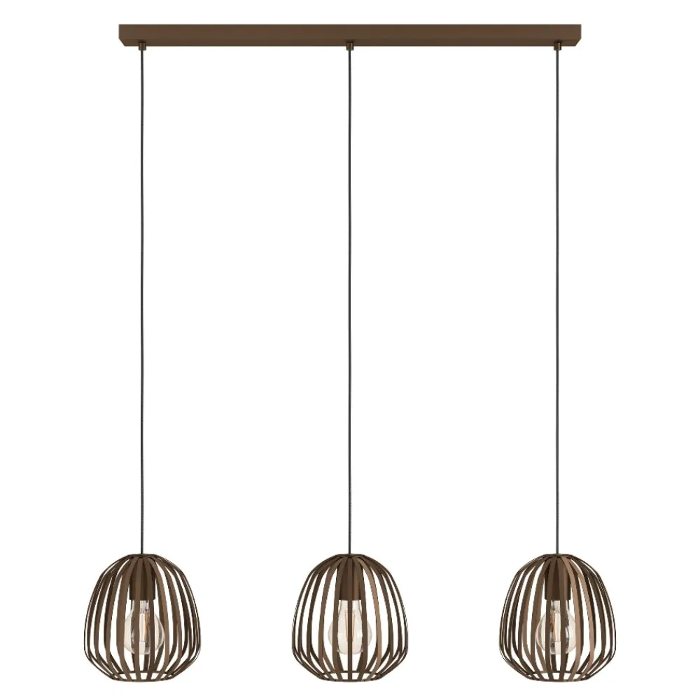 Lampadari Cucina-Eglo Espinal lampadario da cucina colore marrone 3 luci