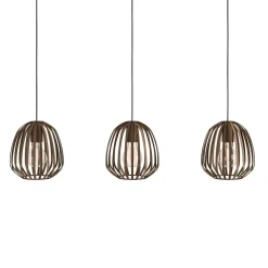 Lampadari Cucina-Eglo Espinal lampadario da cucina colore marrone 3 luci