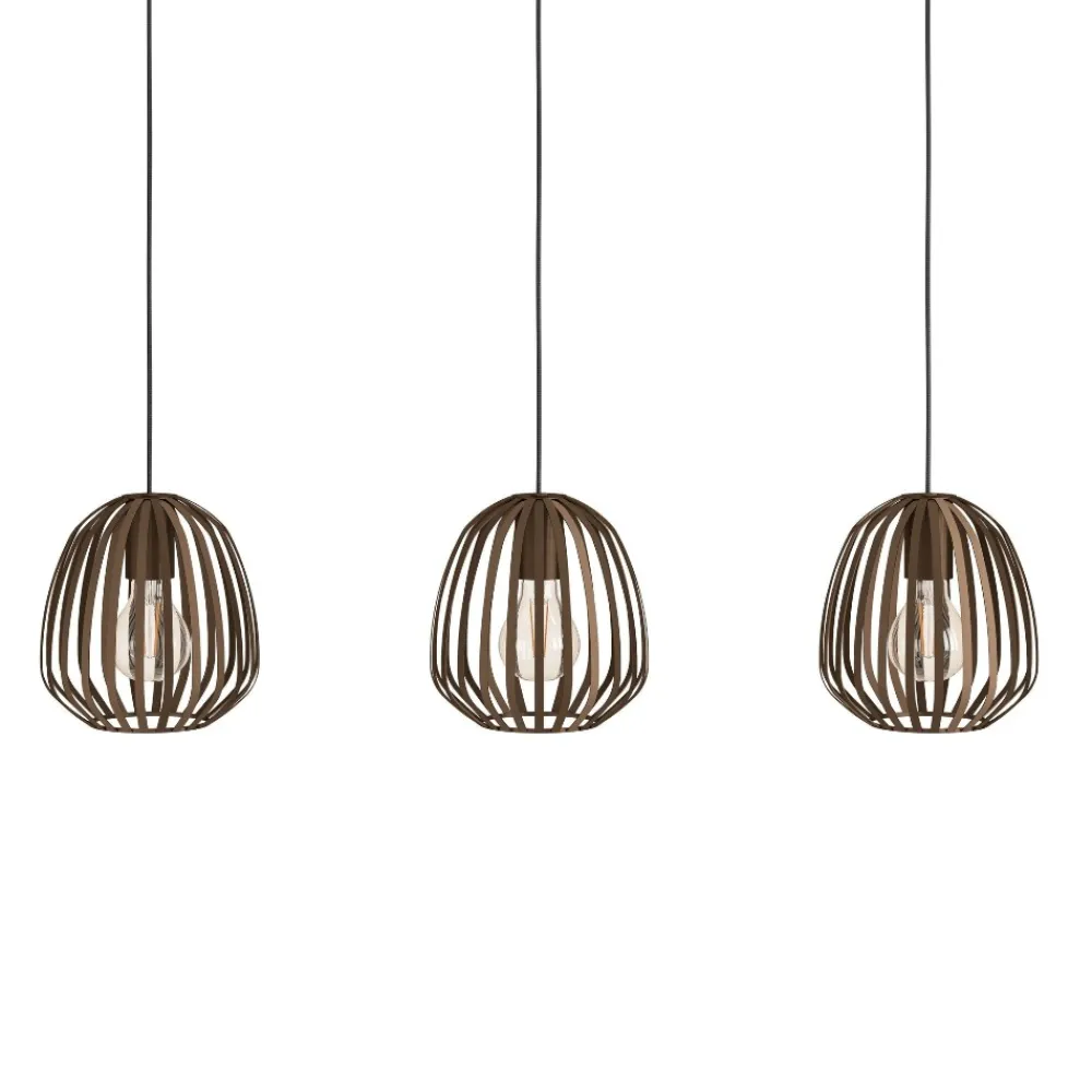 Lampadari Cucina-Eglo Espinal lampadario da cucina colore marrone 3 luci
