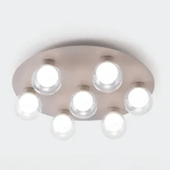 Plafoniere Moderne-Vivida International Essence vivida grande plafoniera moderna 7 sfere vetro led 3000k champagne