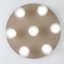 Plafoniere Moderne-Vivida International Essence vivida grande plafoniera moderna 7 sfere vetro led 3000k champagne