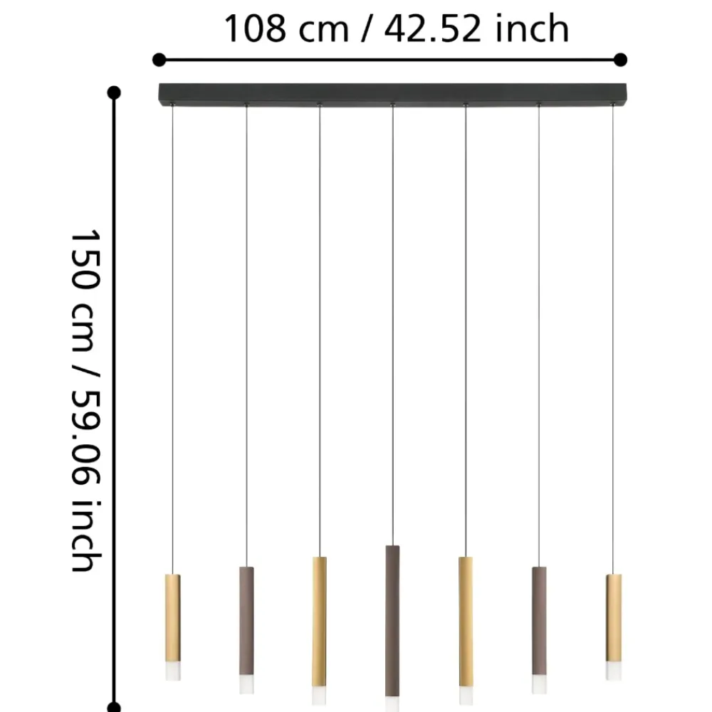 Lampadari Moderni-Eglo Estanterios lampadario led 21w 3000k moderno per tavolo soggiorno