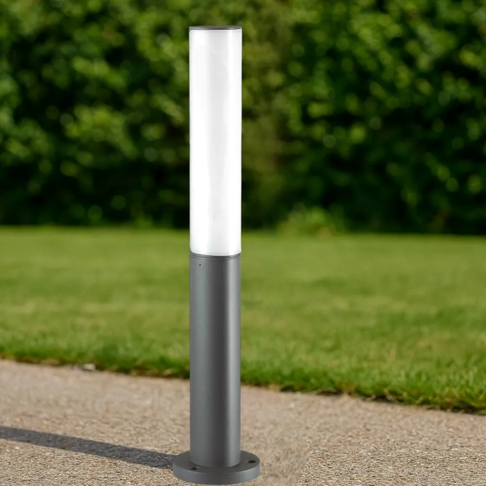 Lampioni Da Giardino-Ideal Lux Etere pt 3000k lampione moderno da esterno ip44 antracite led 9,5w