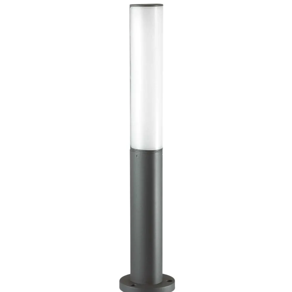 Lampioni Da Giardino-Ideal Lux Etere pt 3000k lampione moderno da esterno ip44 antracite led 9,5w