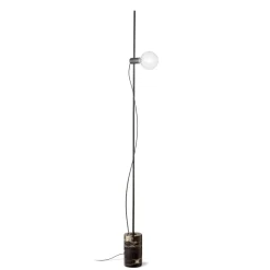 Lampade Da Terra-Ideal Lux Eva pt1 piantana nera base di marmo