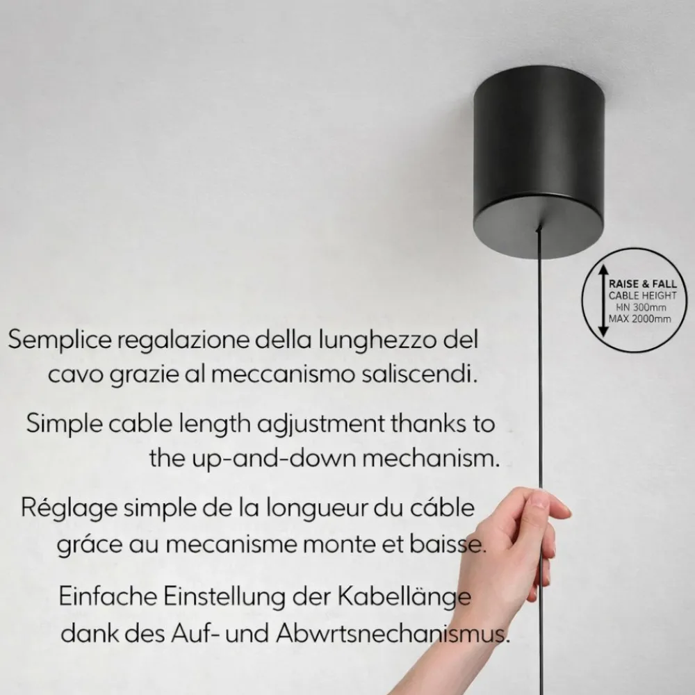 Lampadari Cucina-Fabas Luce brena lampadario led in vetro saliscendi per cucina moderna