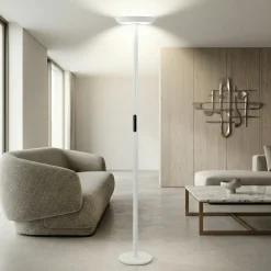 Lampade Da Terra-Fabas Luce fizz piantana bianca moderna led 60w 2700k 3200k 4000k biemissione