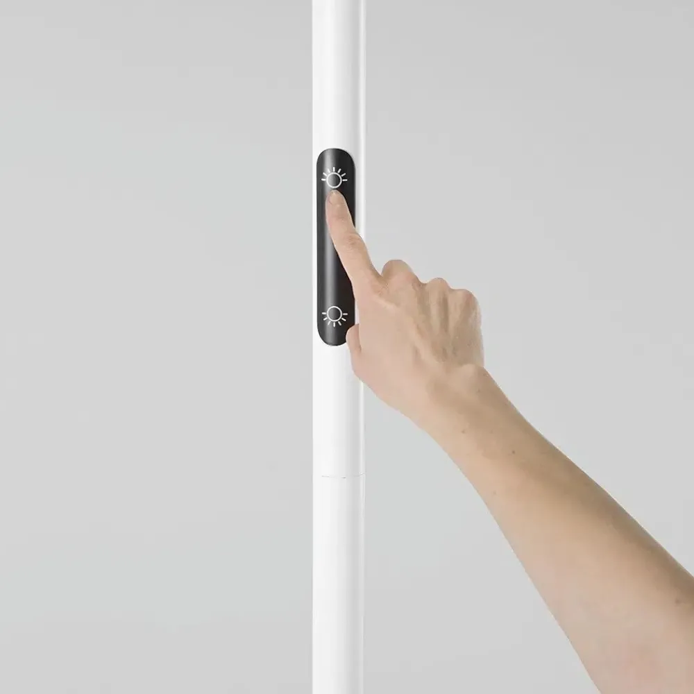 Lampade Da Terra-Fabas Luce fizz piantana bianca moderna led 60w 2700k 3200k 4000k biemissione