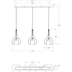 Lampadari Moderni-Fabas Luce lila lampadario a sopensioni in vetro multicolor
