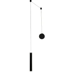 Lampade A Sospensione-Fabas Luce prado lampada a sospensione nera led biemissione con decentramento