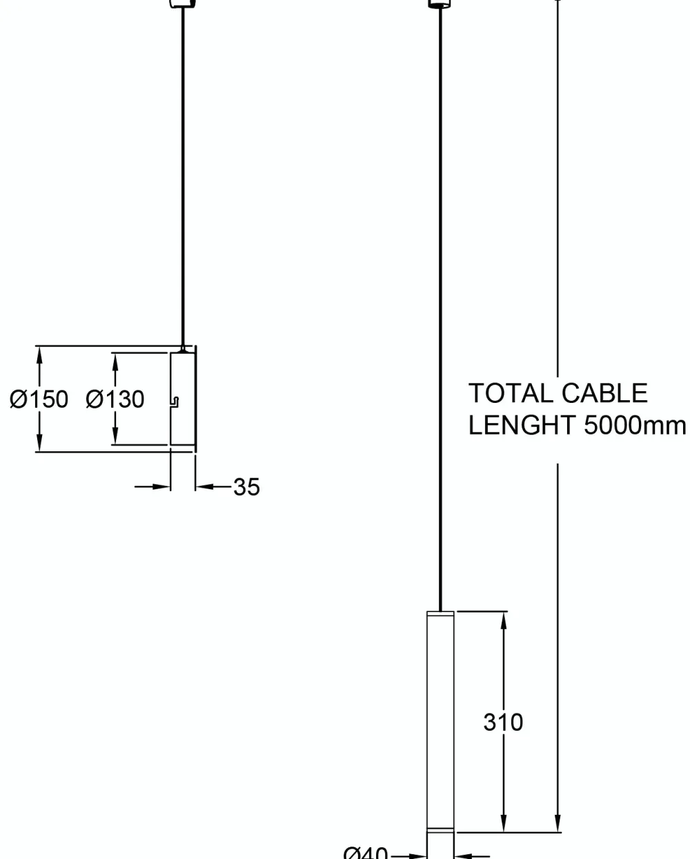 Lampade A Sospensione-Fabas Luce prado lampada a sospensione nera led biemissione con decentramento