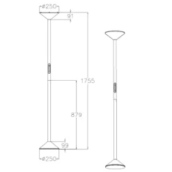 Lampade Da Terra-Fabas Luce tratto antracite piantana moderna led 2700k 3200k 4000k