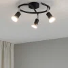 Plafoniere Moderne-Selezionato da Mazzolaluce Faretti led da soffitto 3 luci cilindri orientabili nero