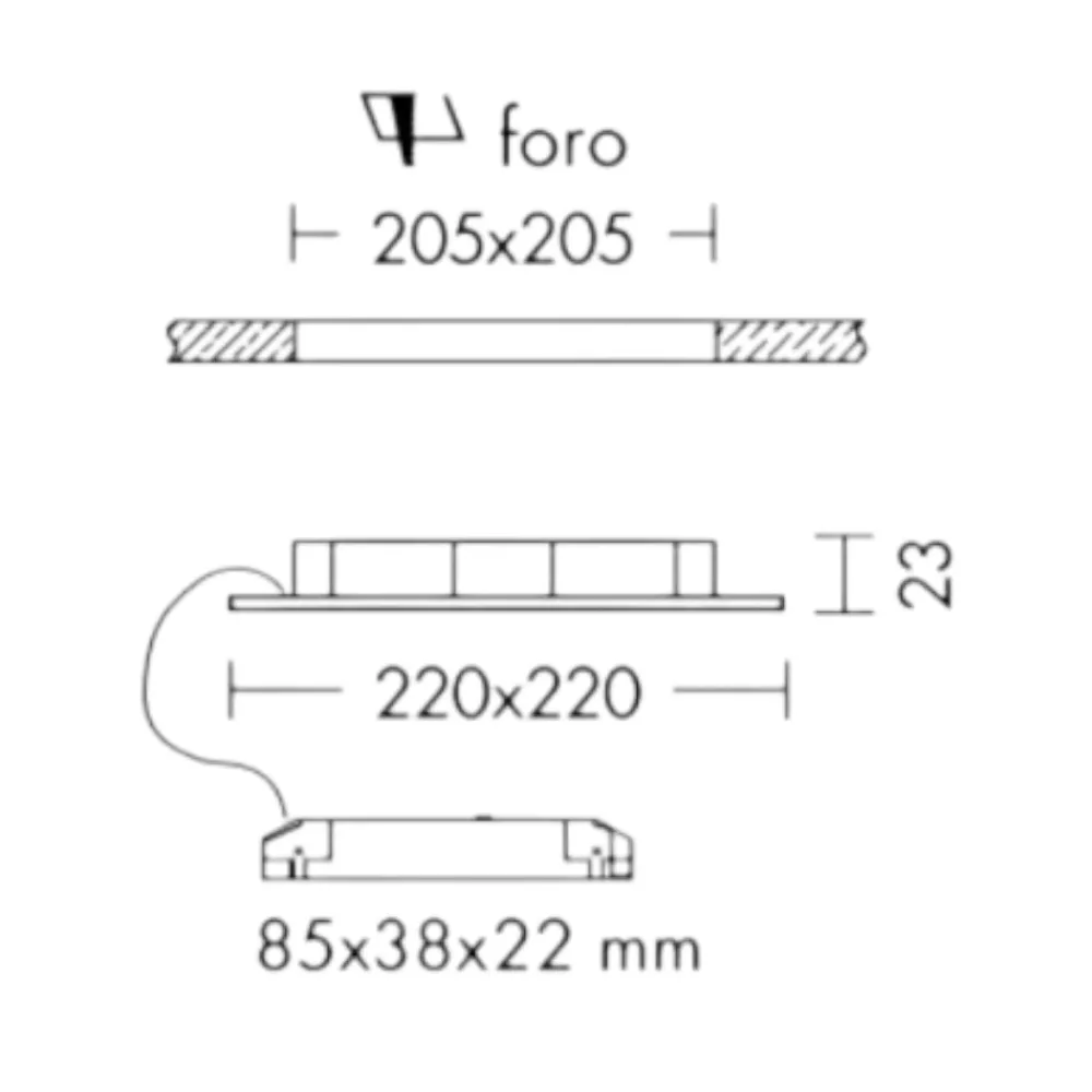 Faretti Da Incasso-Selezionato da Mazzolaluce Faretto a led da incasso quadrato per controsoffitto 18w 3000k 220v bianco