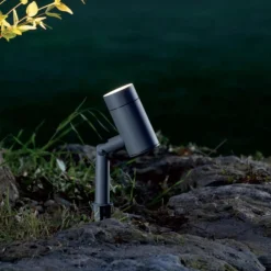 Faretti Da Esterno-Selezionato da Mazzolaluce Faretto a picchetto per esterno gu10 led orientabile grigio ip54