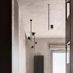 Faretti Da Incasso-Selezionato da Mazzolaluce Faretto asta da incasso a soffitto orientabile nero oro