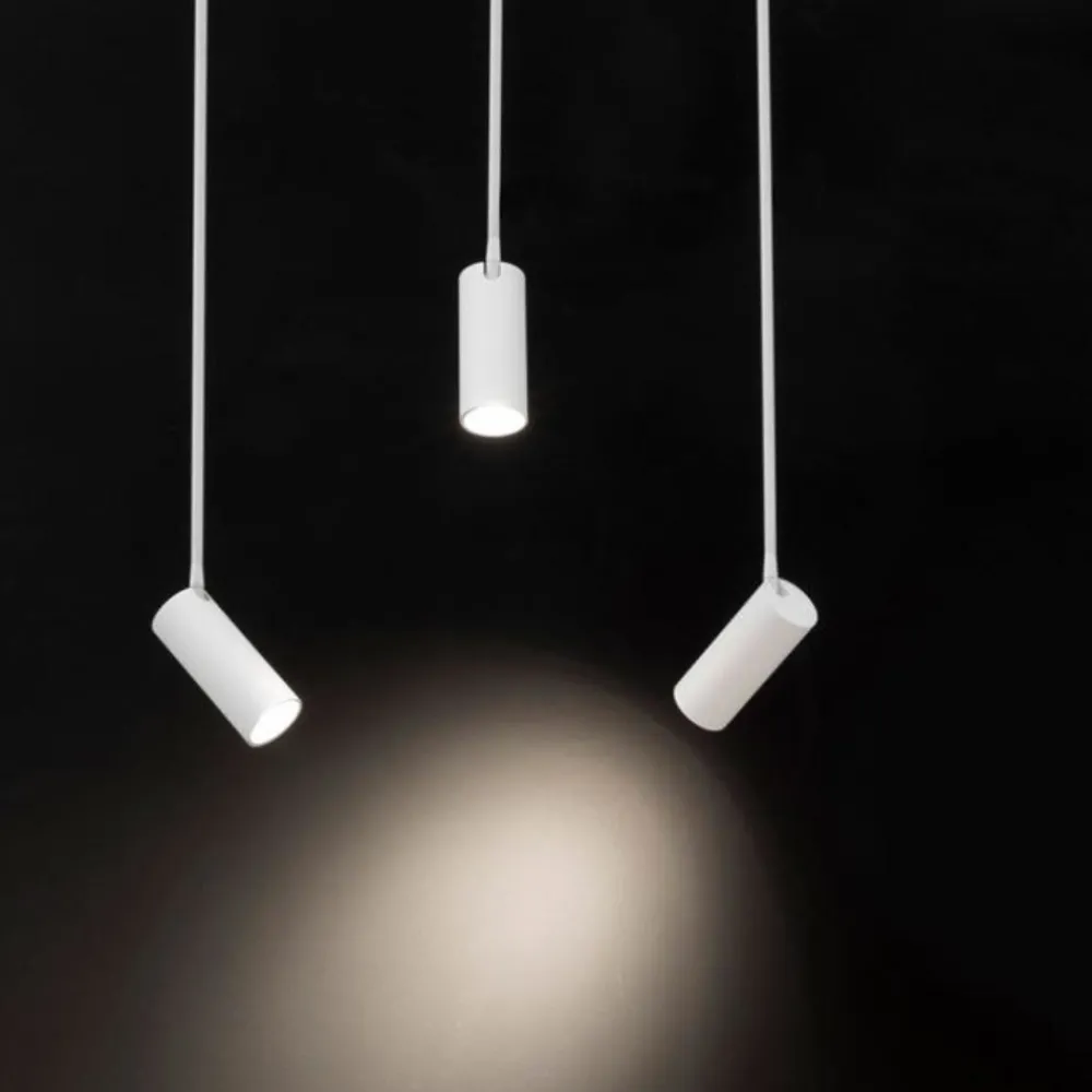 Faretti Da Soffitto-Selezionato da Mazzolaluce Faretto bianco con asta orientabile da soffitto per cucina gu10 led