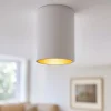 Faretti Da Soffitto-Selezionato da Mazzolaluce Faretto bicolore da soffitto cilindro bianco oro