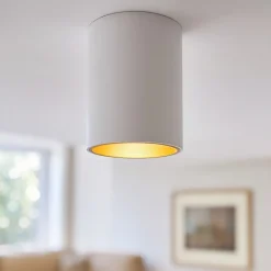 Faretti Da Soffitto-Selezionato da Mazzolaluce Faretto bicolore da soffitto cilindro bianco oro