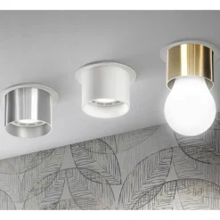 Faretti Da Incasso-Linea Light Faretto birba ottone gu0 da incasso sporgente