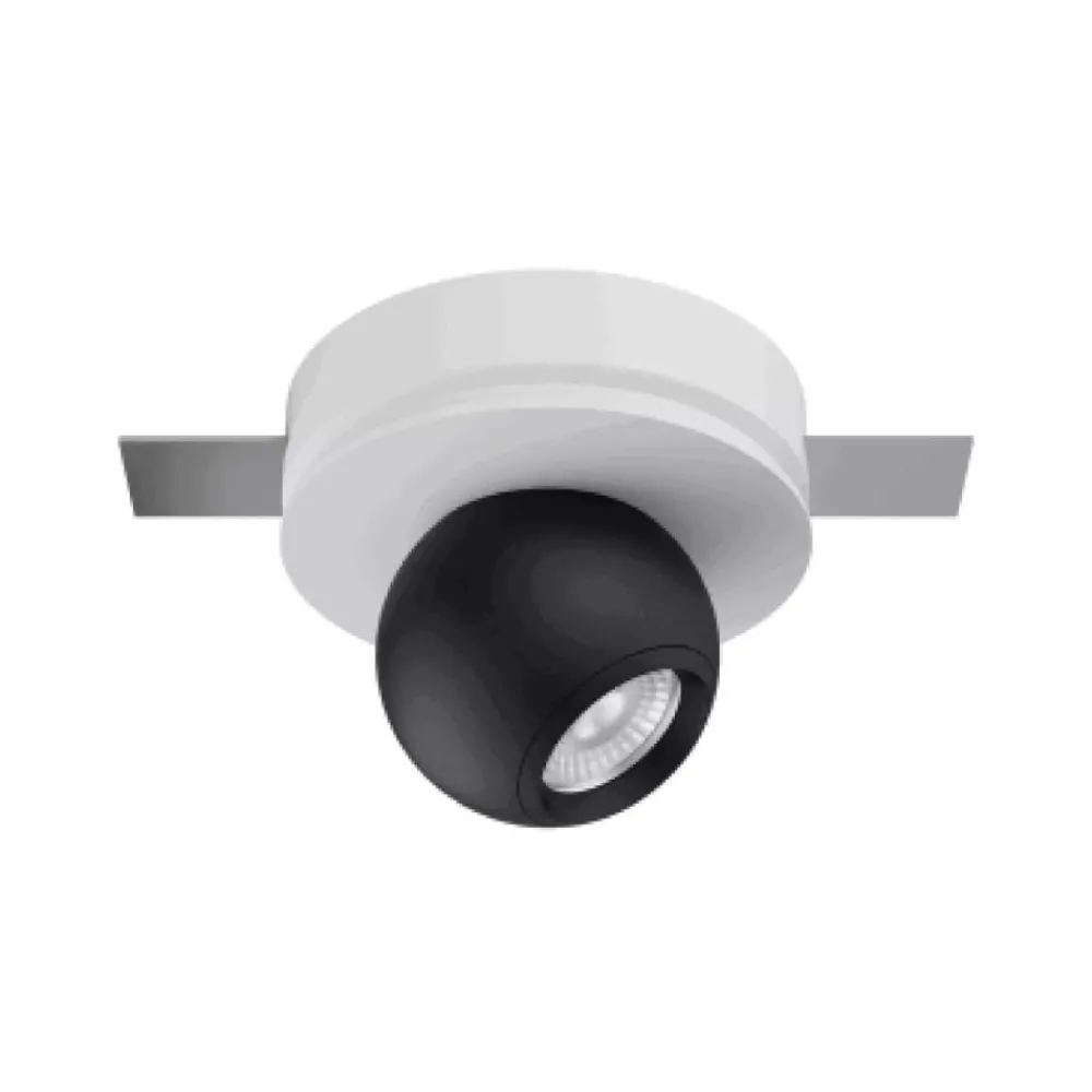 Faretti Da Incasso-Linea Light Faretto bubble nero ottica 34 led 6w 3000k 24v da incasso