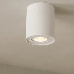 Faretti Da Soffitto-Selezionato da Mazzolaluce Faretto cilindro bianco da soffitto orientabile