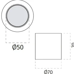 Faretti Da Soffitto-Selezionato da Mazzolaluce Faretto cilindro corto da soffitto bianco di gesso cristaly