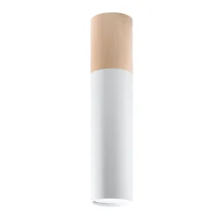 Faretti Da Soffitto-Selezionato da Mazzolaluce Faretto cilindro da soffitto bianco legno