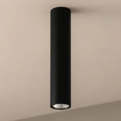 Faretti Da Soffitto-Selezionato da Mazzolaluce Faretto cilindro da soffitto nero per interni