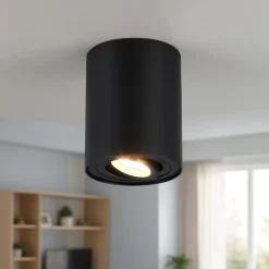 Faretti Da Soffitto-Selezionato da Mazzolaluce Faretto cilindro moderno nero luce orientabile