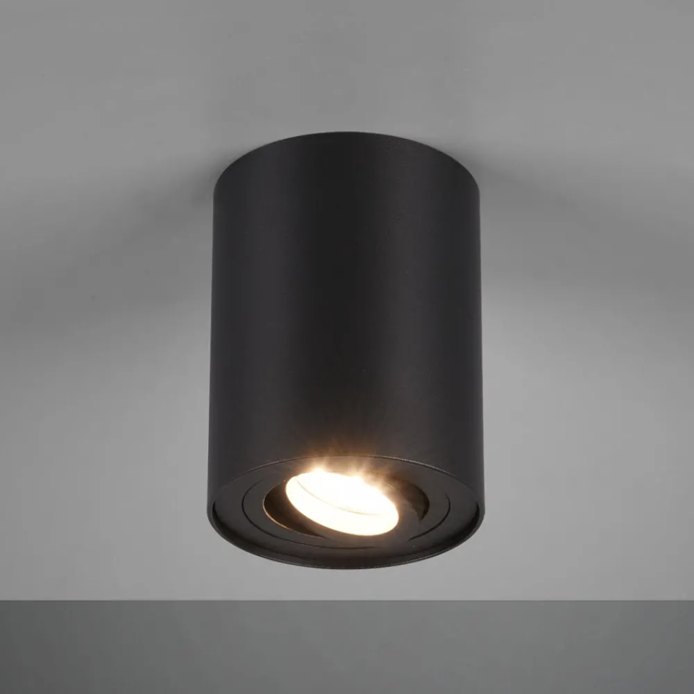 Faretti Da Soffitto-Selezionato da Mazzolaluce Faretto cilindro moderno nero luce orientabile