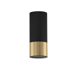 Faretti Da Soffitto-Selezionato da Mazzolaluce Faretto cilindro nero oro per interni da soffitto