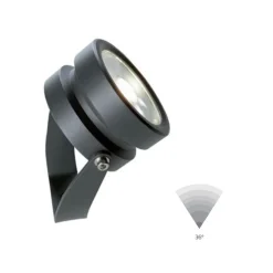 Faretti Da Esterno-Selezionato da Mazzolaluce Faretto con picchetto da esterno led 9w 4000k nero ip65 ottica 36