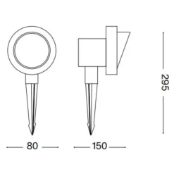Faretti Da Esterno-Ideal Lux Faretto con picchetto da giardino terra pr1 small nero orientabile ip65