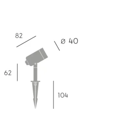 Faretti Da Esterno-Selezionato da Mazzolaluce Faretto con picchetto da giardino moderno corten led 5w 4000k ip65