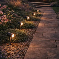 Faretti Da Esterno-Selezionato da Mazzolaluce Faretto con picchetto da prato per giardino ip65 antracite