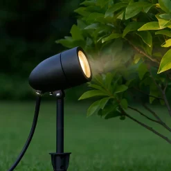 Faretti Da Esterno-Selezionato da Mazzolaluce Faretto con picchetto nero da giardino orientabile ip65
